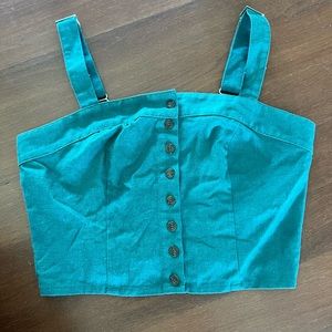 Tilly’s adjustable green tank top, size small